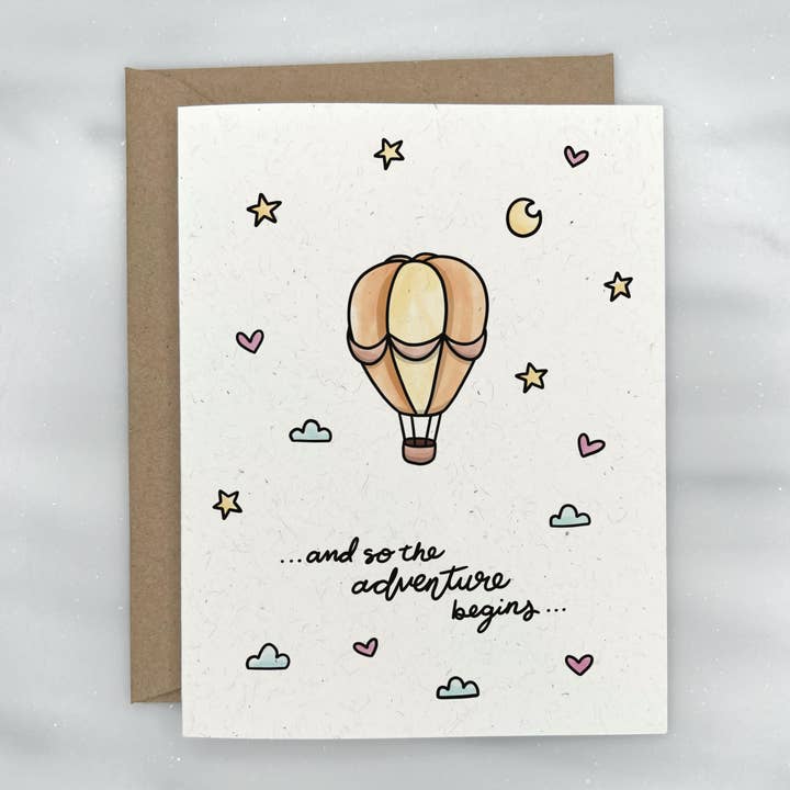Hot Air Balloon Adventure - Baby Shower Card for wholesale by Lemon Doodle
