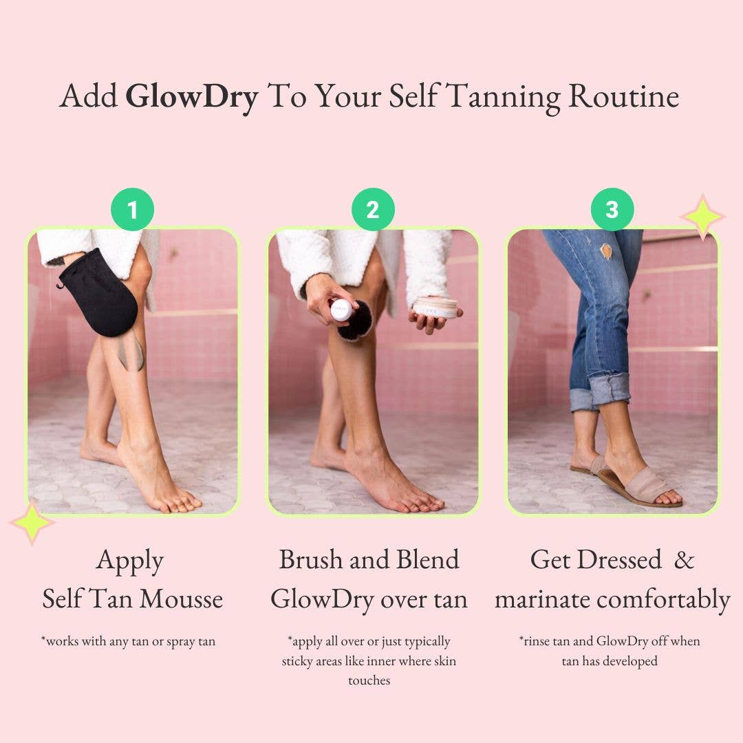 GlowDry Australia - Wholesale Self-Tanner - GlowDry Fake Tan Drying Powder - Starter Kit - 30g & Brush8