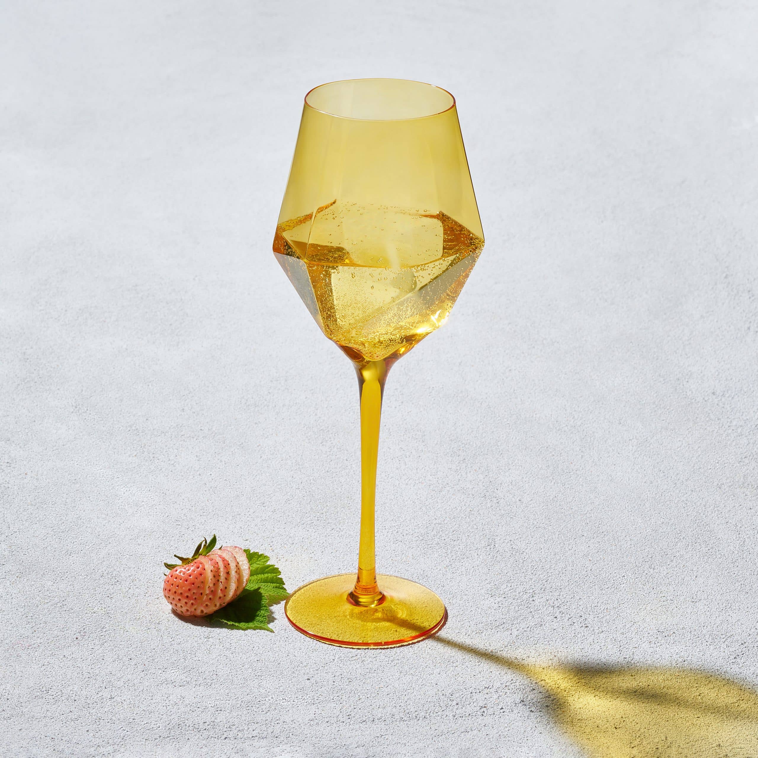 Kadra Kitchenware - Wholesale Wine glass - Vikko Decor - Sparkle, Yellow, Wine Glass, 22 Oz