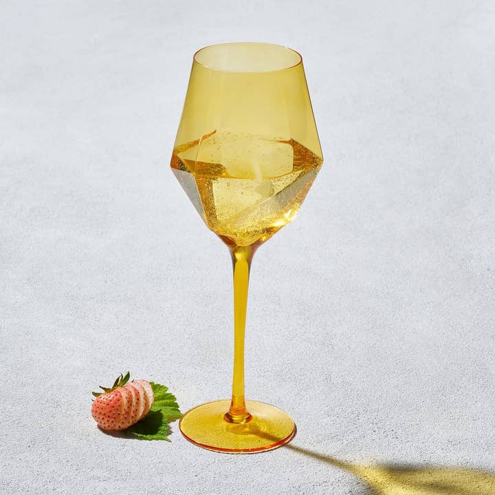 Kadra Kitchenware - Wholesale Wine glass - Vikko Decor - Sparkle, Yellow, Wine Glass, 22 Oz0