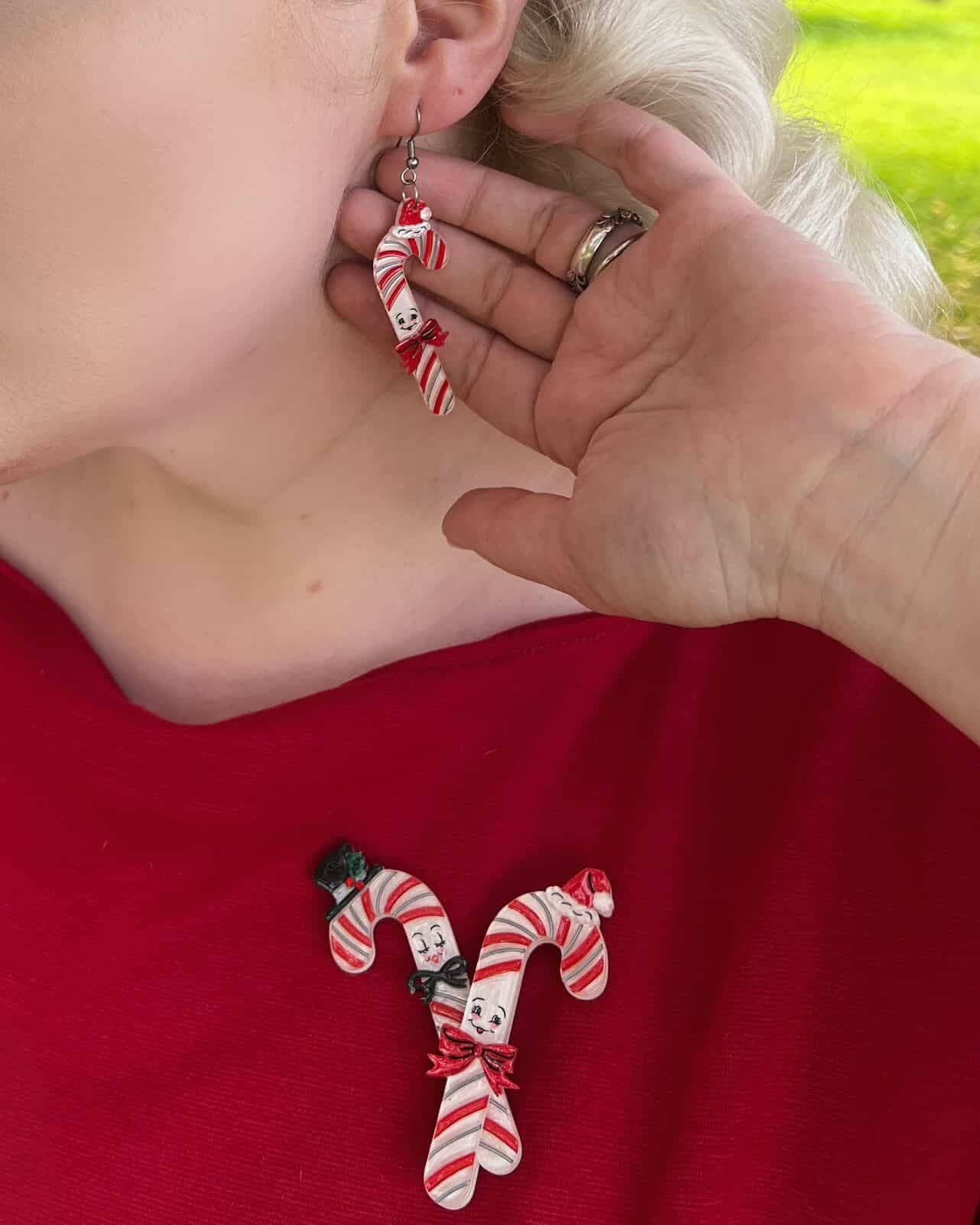 Lipstick & Chrome - Wholesale Brooch - Candy Cane Couple Brooch by 50's Vintage Dame x Lipstick & Chrome2