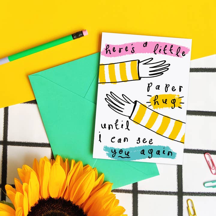 A Little Paper Hug Friendship / Miss You Card for wholesale by Six Sunflowers