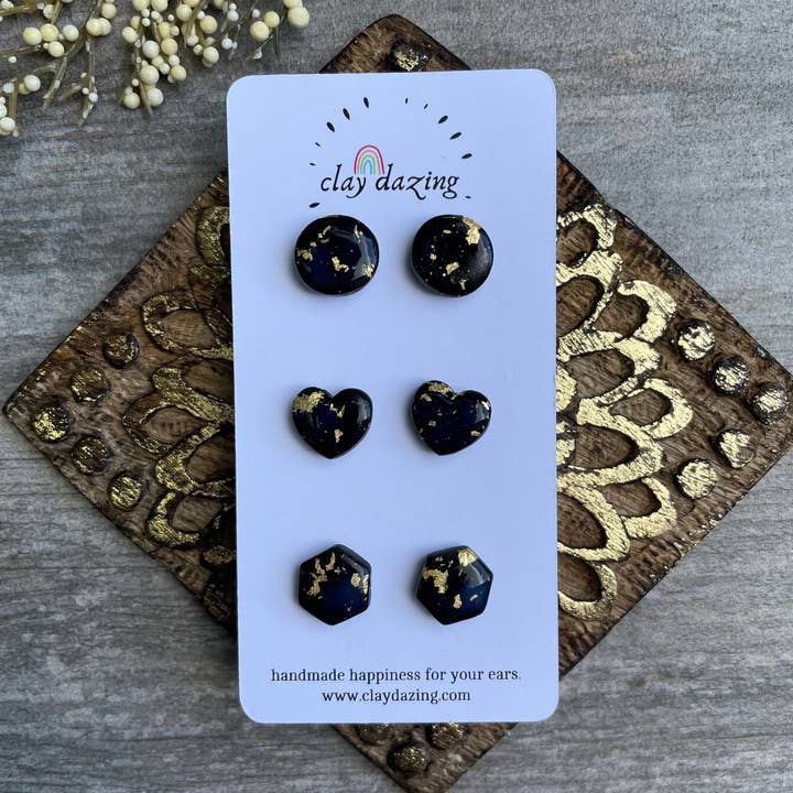 Black and Gold Stud Pack for wholesale by Clay Dazing