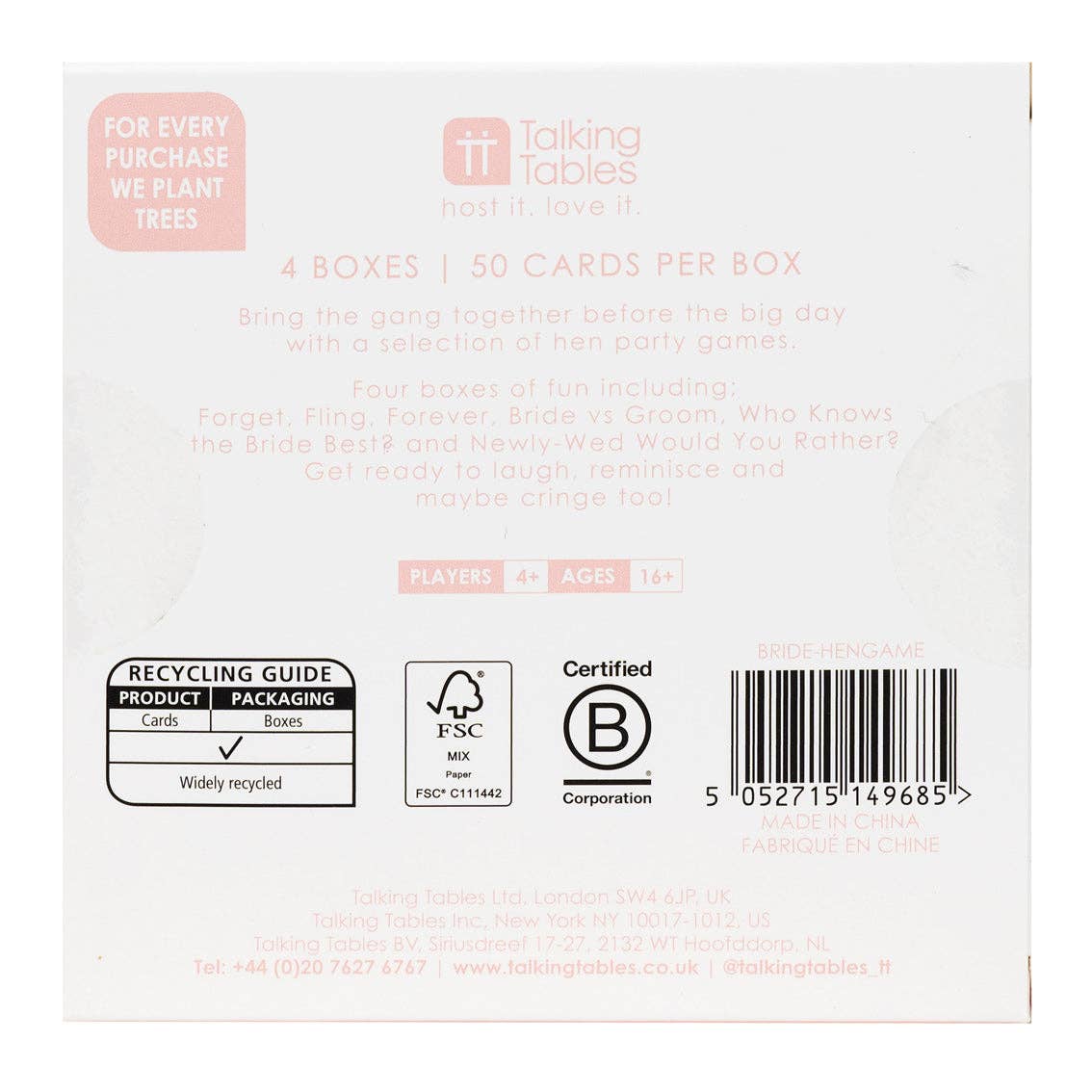 Talking Tables UK – wholesale Card game – Hen Party Games Night | 4 Pack | Hen | Wedding4