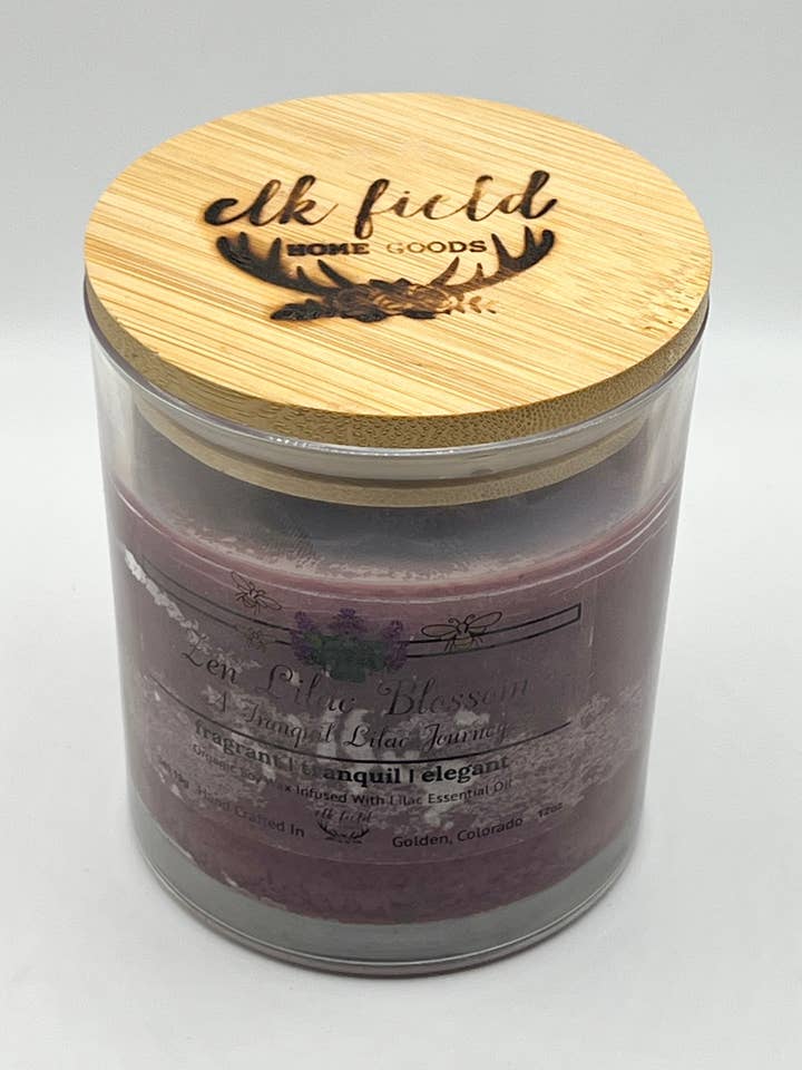 Zen Blossom Lilac Soy Candle for wholesale by Elk Field Home Goods