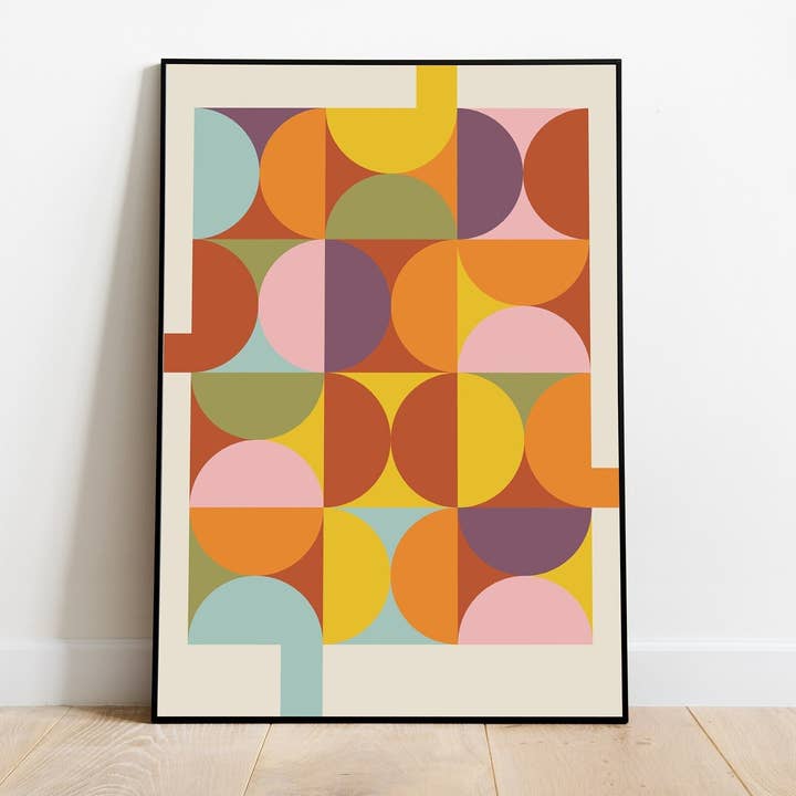 Bauhaus Pride, Giclée konsttryck från mitten av århundradet, 60-talets dekor för wholesale av Jaffa Orange