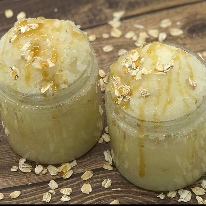 Vernis pour le corps au lait et au miel à l'avoine/Exfoliant pour le corps 4 oz pour la vente par Pardo Naturals