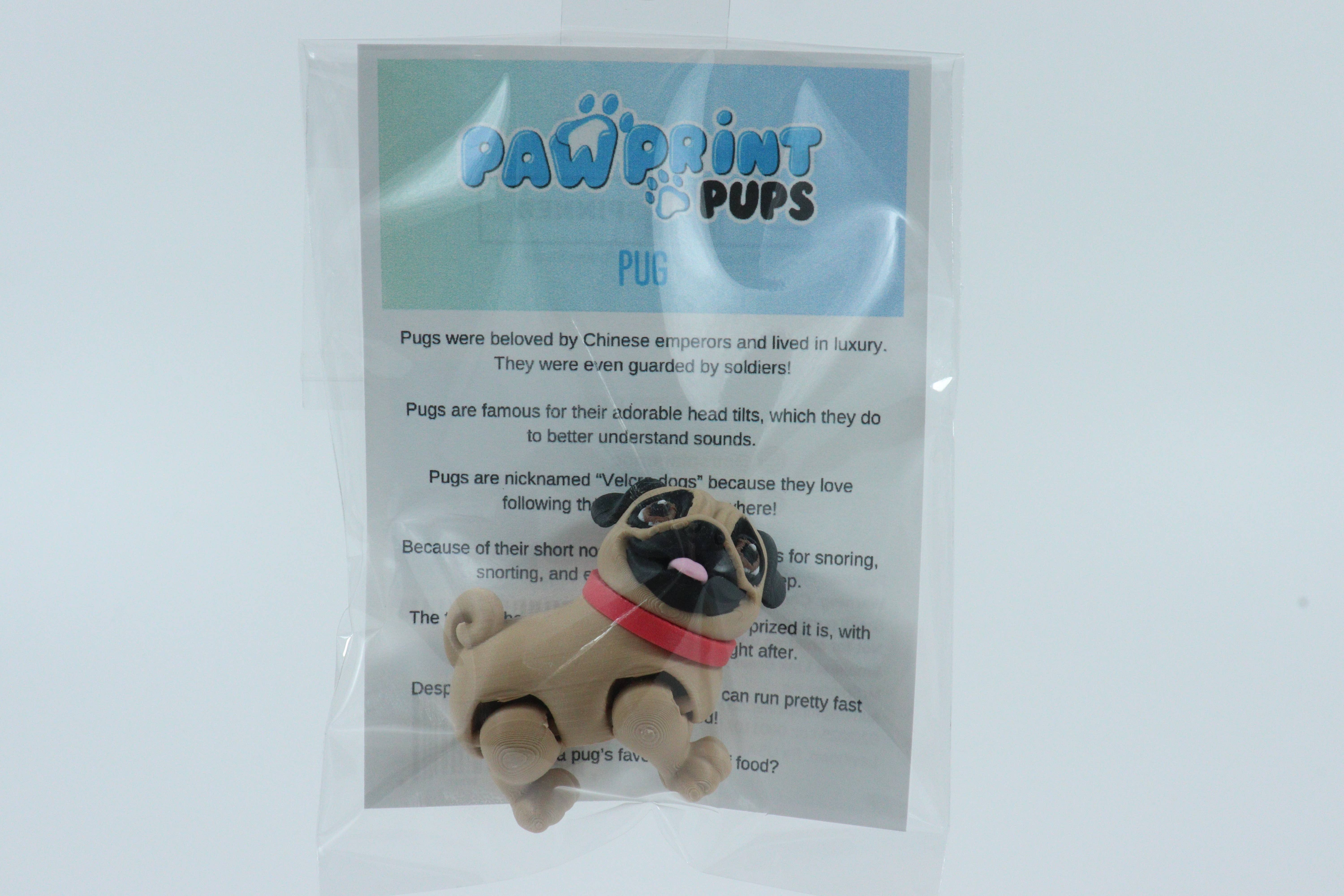 MrSpinner - Wholesale Fidget Toy - Kids - Paw Print Pups - Pug (Made in USA, Fidget, Figurine)2