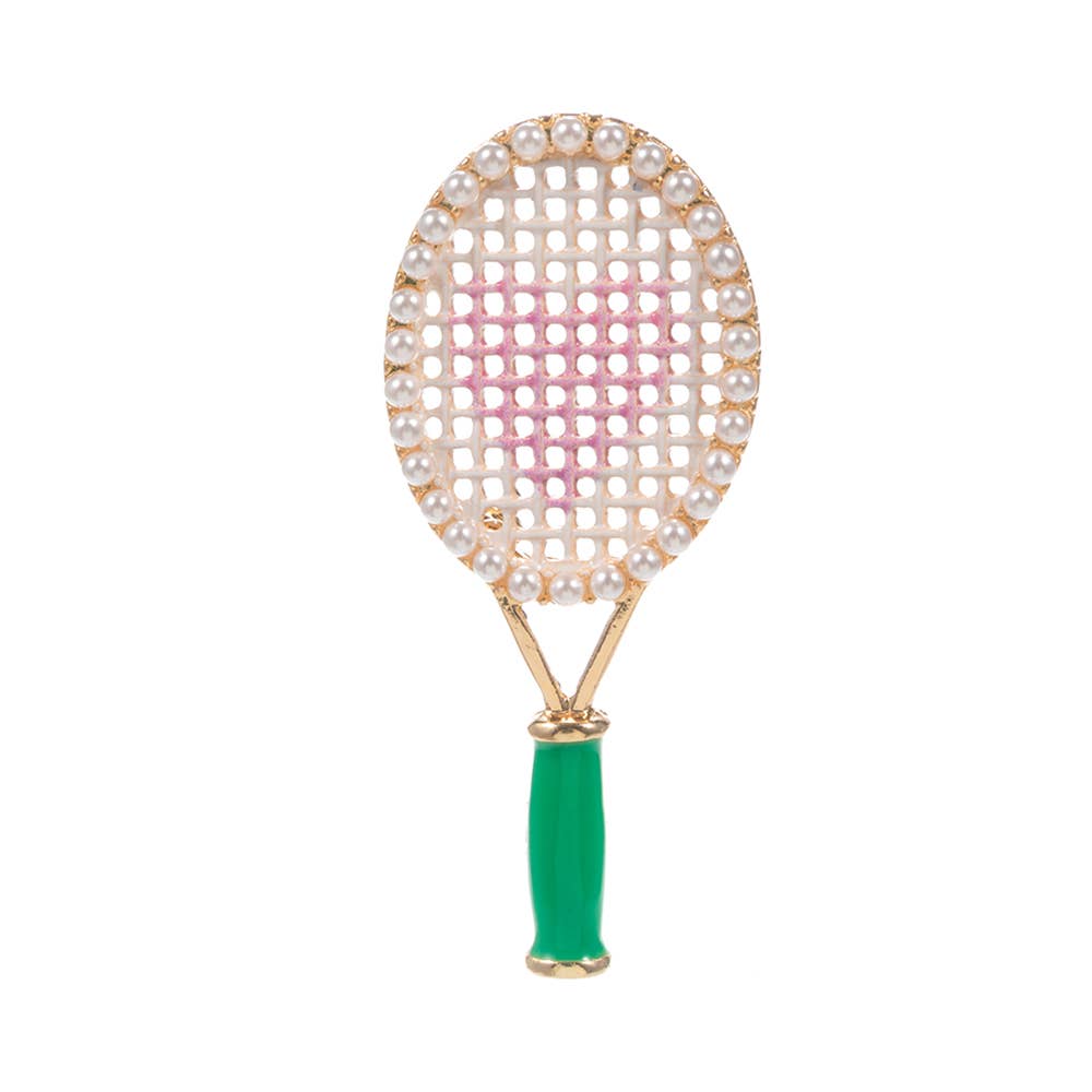 Sensibling Corp. – wholesale Brooch – Rhinestone Rainbow Tennis Racket Pin Brooch4