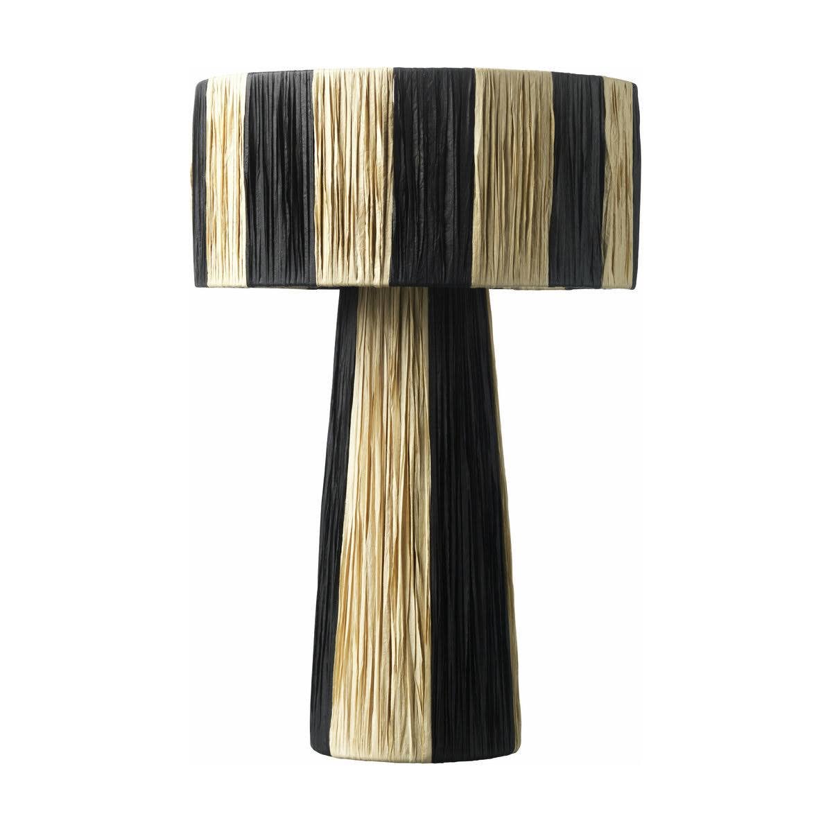 Mikwi – Engroshandel Skrivebordslampe – Bordlampe i naturlig raffia med brede striber1