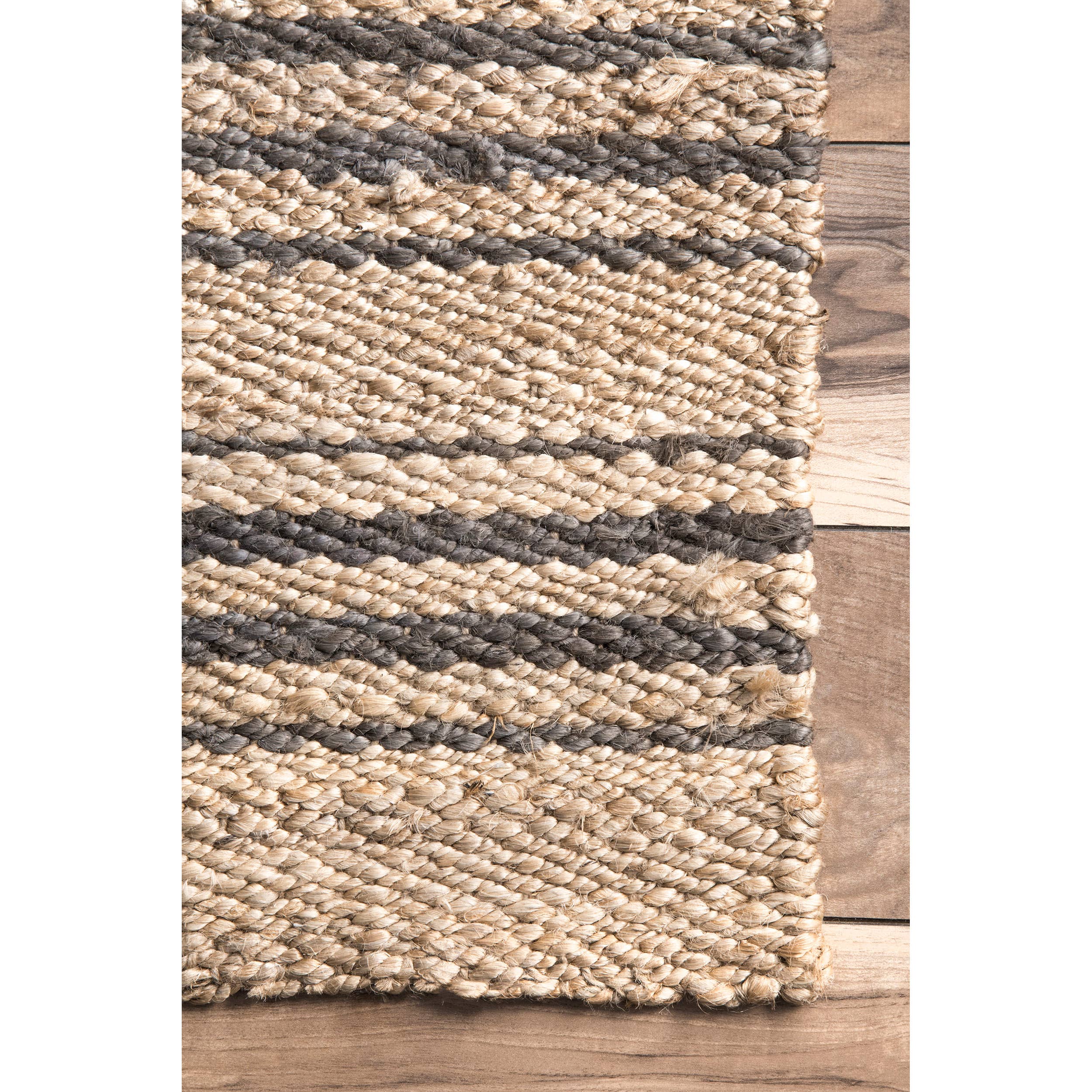 Natural Sycamore Striped Jute Area Rug for wholesale on Faire1