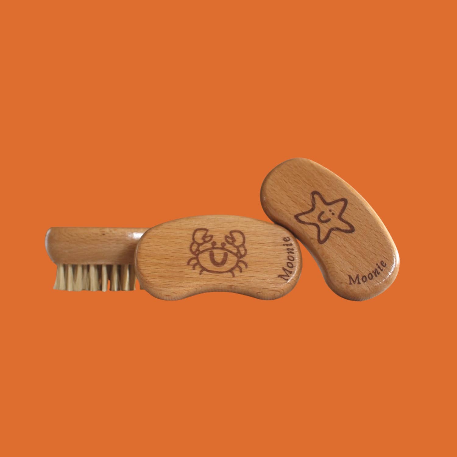 Moonie Eco Friendly Products - Wholesale Nailcare Set - Natural Wooden Kid's Nail Brush
