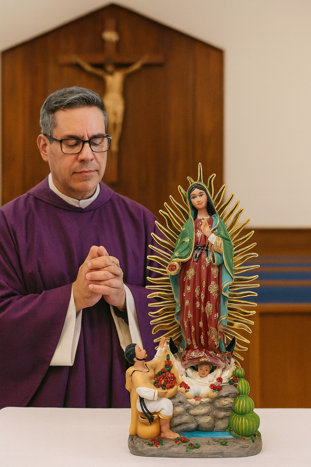 mrcjsales - Wholesale Decorative Figurine - MrcjSales - Our Lady of Guadalupe with Juan Diego Statue | Virgen de Guadalupe con Juan Diego | Multiple Sizes | High-Quality Resin Craft5