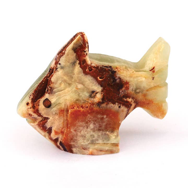 2" Hand-Carved Onyx Shark Figurine for wholesale by California Seashell Company