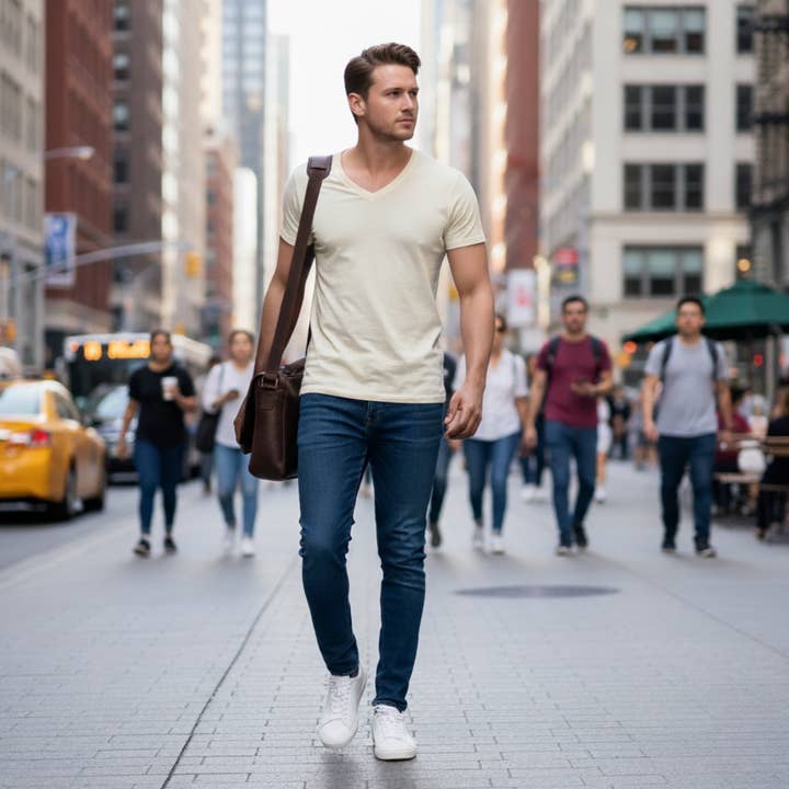 menique - Wholesale T-Shirt - Men's - 100% Merino Wool V-Neck T-Shirt for Men8