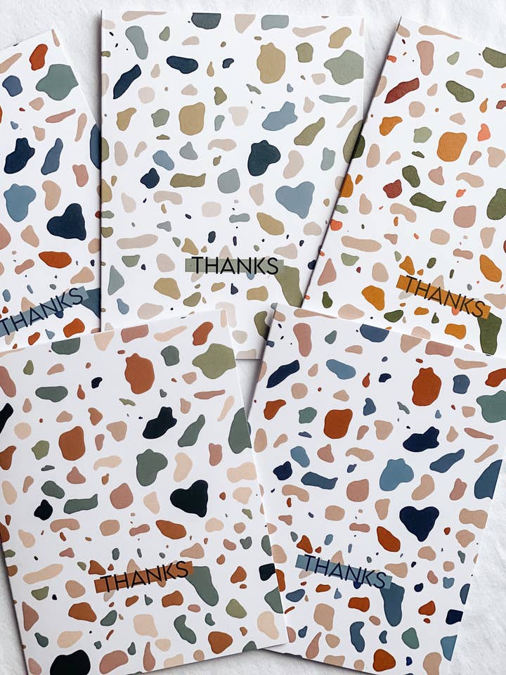 Terrazzo bedankkaart voor wholesale door Detty Designs