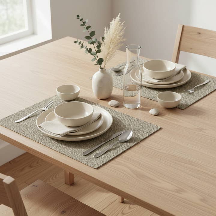 Upcyceltes Set aus 2 Plastik-Tischsets für den Großhandel von Dandarah