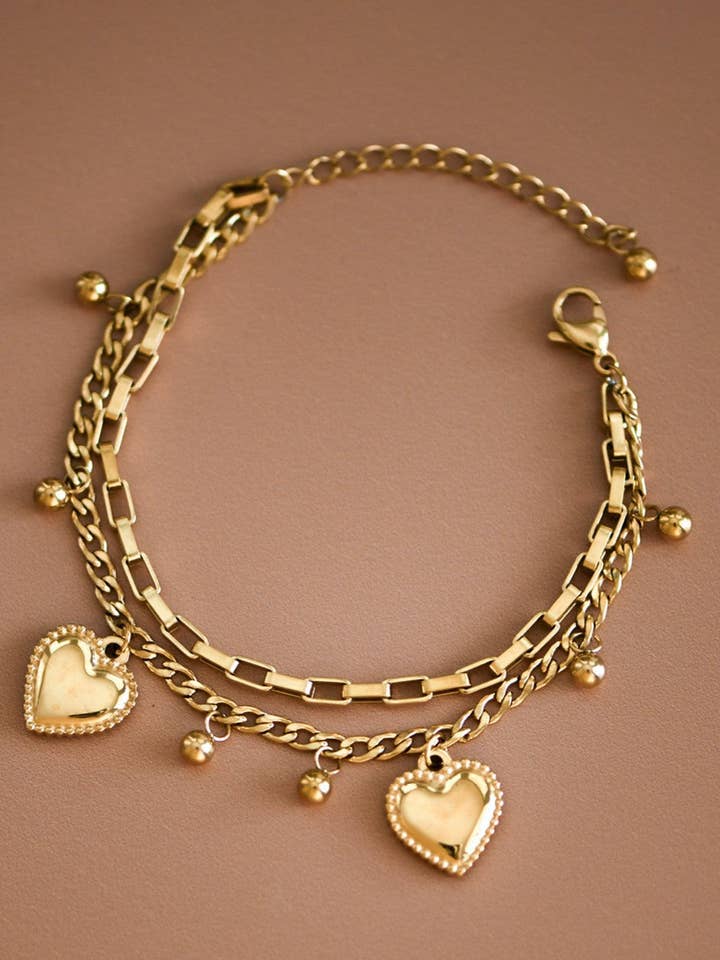 18K vergoldetes wasserdichtes Edelstahlarmband - 7434 für den Großhandel von Mia Accessories