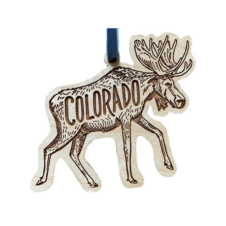 Colorado Moose Ornament for wholesale by Noteworthy Paper & Press