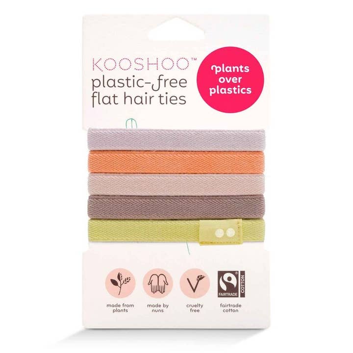 ecoLiving - Wholesale Hair tie - KOOSHOO Plastic Free Hair Ties - 5 packs