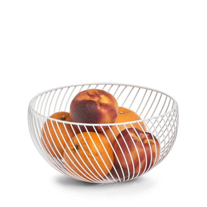 Fruit basket, metal, white for wholesale on Faire2