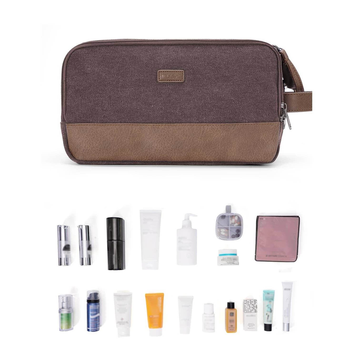 wandf – Engroshandel Toilettaske - Unisex – Canvas & læder Dopp Kit rejse vandafvisende barbertaske17