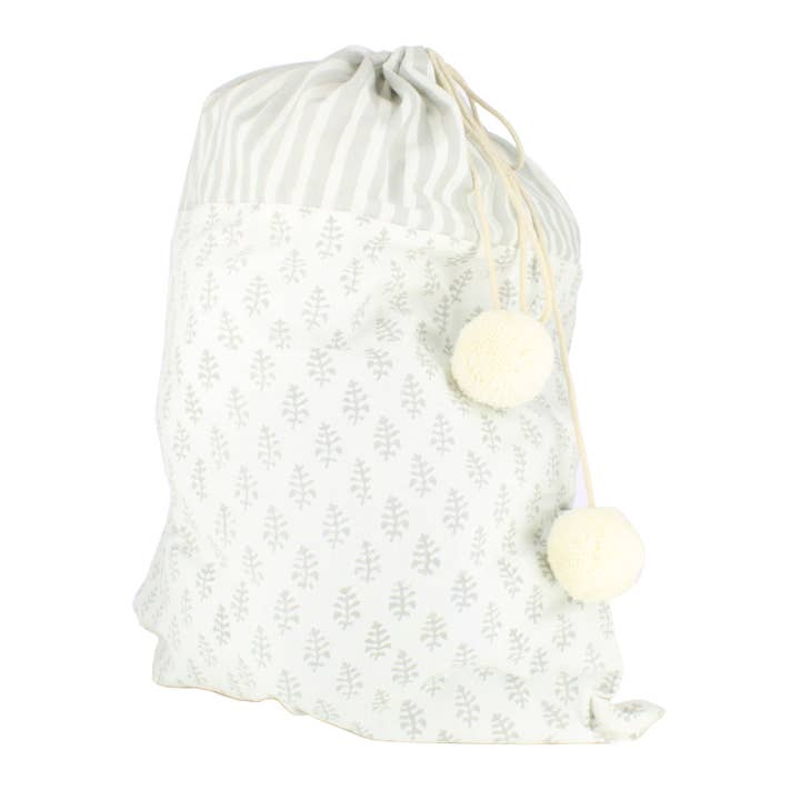 Saco de Armazenamento com Cordão e Pompons - Grande 70x50 - Cinzento por atacado de Fiona Walker England