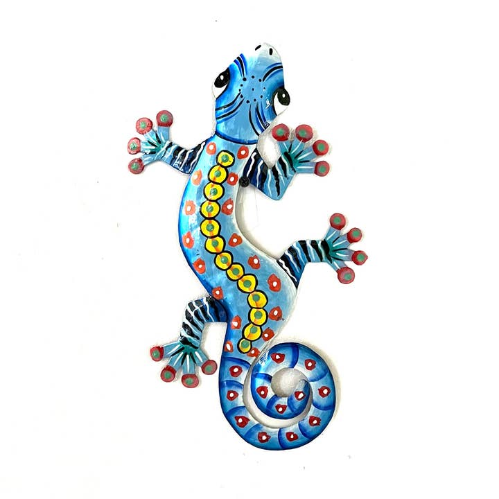 Jonas Gecko- Blue with Yellow Dots for wholesale by Haiti Fair Trade- Papillon Marketplace