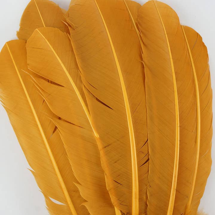 Turkey Quills Dyed Feathers - Antique Gold for wholesale by Zucker Feather Products