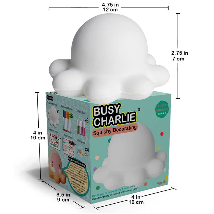Busy Charlie LLC – Kit de artesanato DIY - Criança por atacado – Kit Squishy DIY - Little Octopus Squishy Maker6