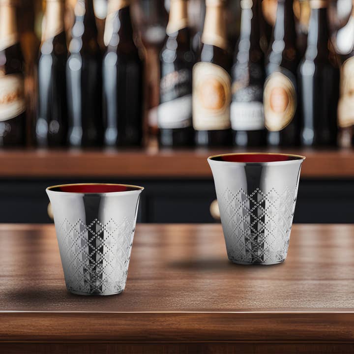 Smarty had a Party - Wholesale Disposable Cup - 5 oz. Metallic Aluminum Silver Plastic Kiddush Cups - 10 pcs