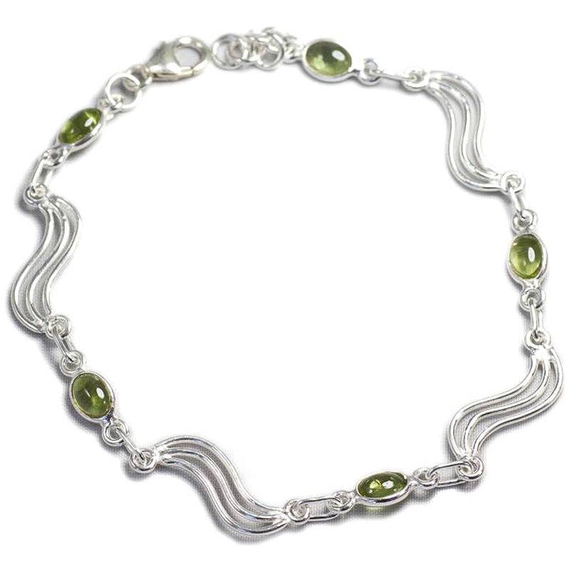 La Boîte à Cailloux – wholesale Link & chain bracelet – Peridot bracelet India AA silver 9250