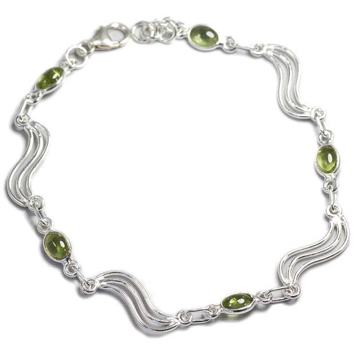 La Boîte à Cailloux – wholesale Link & chain bracelet – Peridot bracelet India AA silver 925
