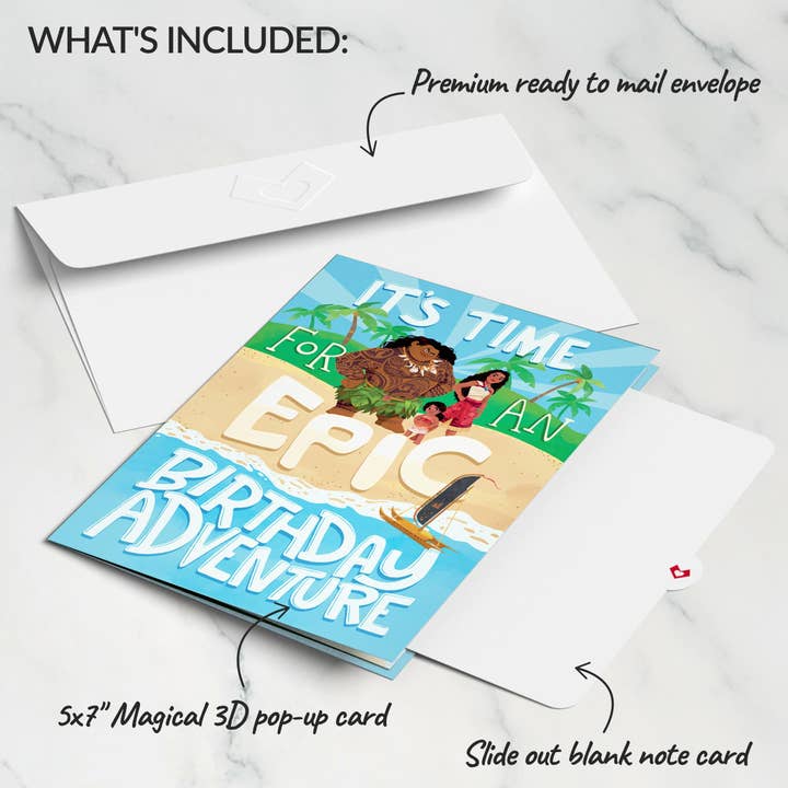 Lovepop Cards - Wholesale Birthday Card - Disney's Moana 2 Epic Birthday Pop-Up Card