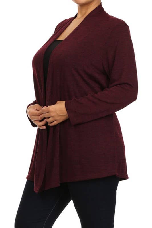 Chris & Carol Apparel - Wholesale Cardigan - Women's - X9029-140 Essential Plus Size Knit Cardigan4