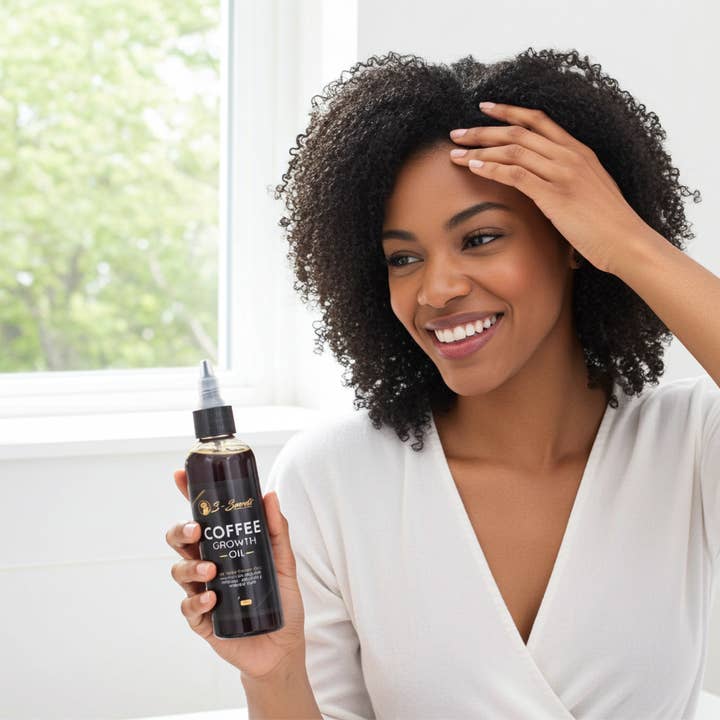 S-Secrets - Wholesale Hair Oil - Coffee Hair Growth Oil 4oz - Scalp Stimulator with Herbs, Biotin & Essential Oils for All Hair Types2