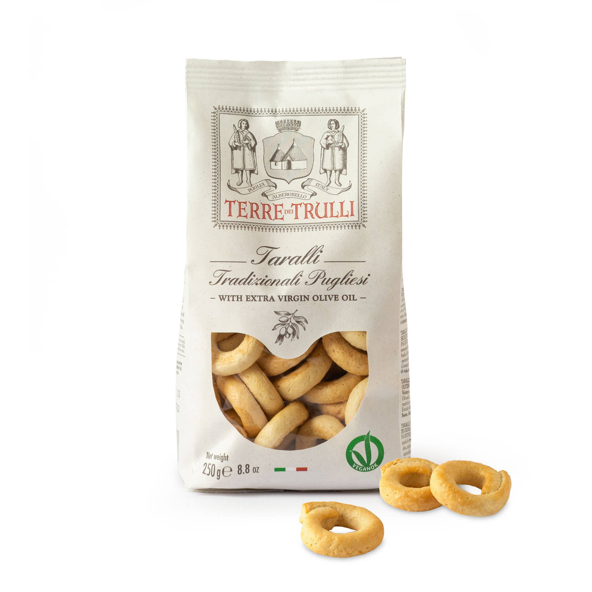 Terre dei Trulli – Großhandel Cracker – Traditionelle apulische italienische Taralli mit nativem Olivenöl extra, 250 g1