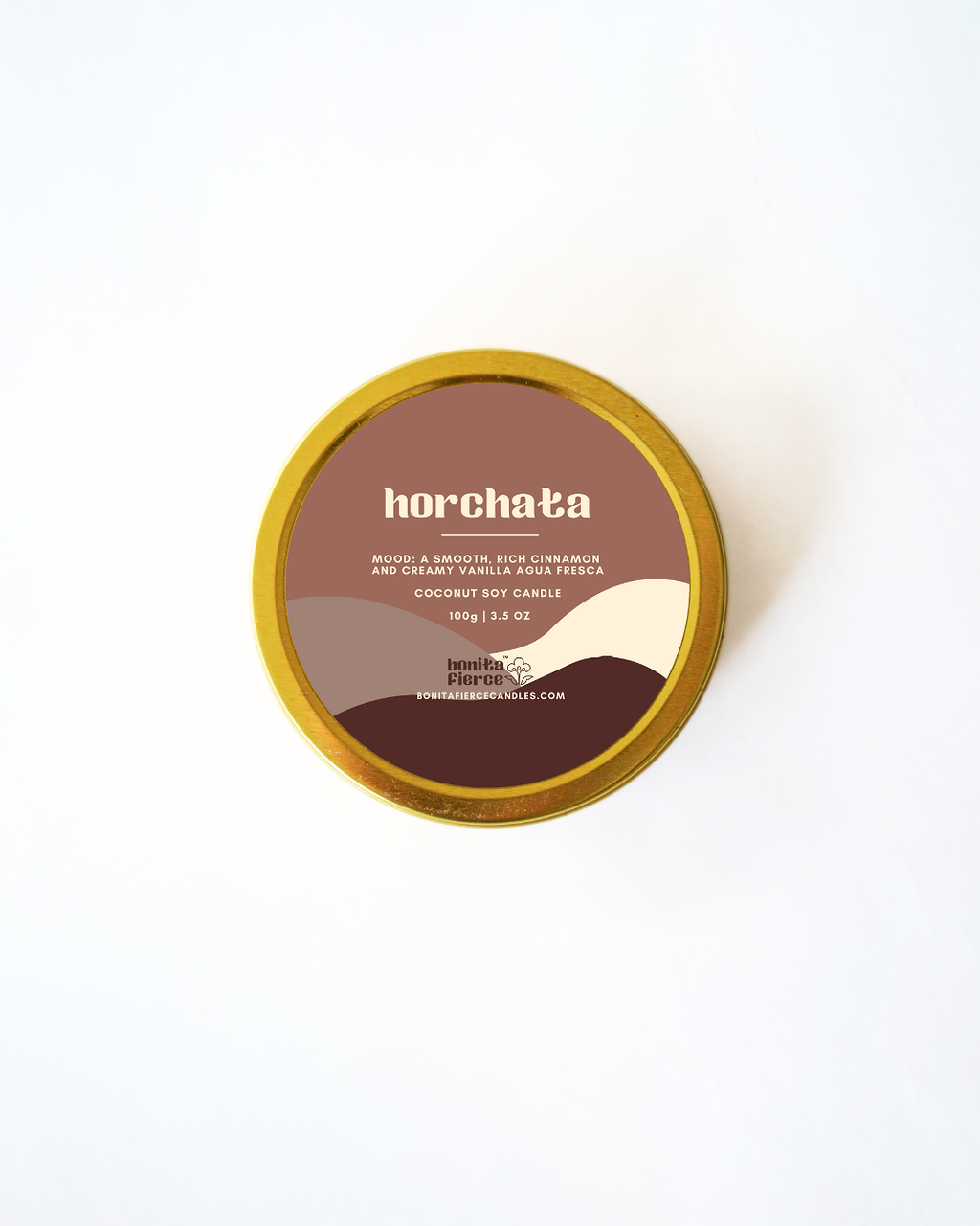 Bonita Fierce Candles - Wholesale Travel Candles - Horchata Candle Tin | Cinnamon, Rice & Vanilla1