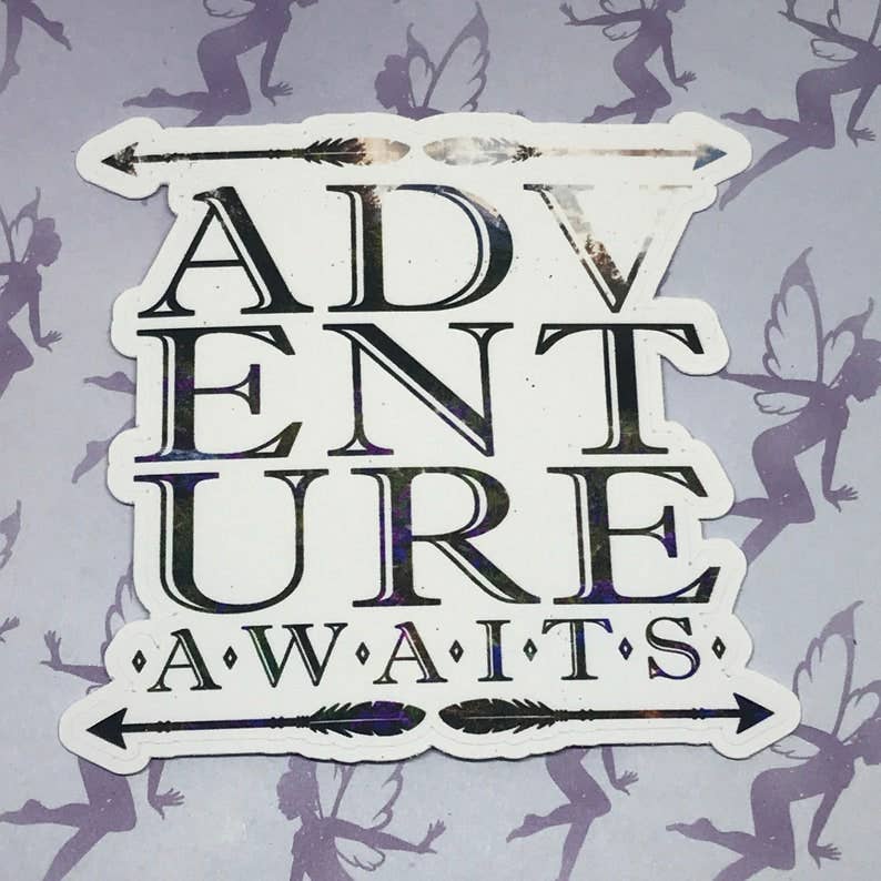 Adventure Awaits - Empowering 3 Inch Sticker - Weatherproof Vinyl for wholesale by My Graphic Fairy Designs