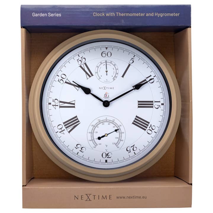 NeXtime - Venta al por mayor Adornos/decoración de exteriores - Reloj de Pared de Jardín de Metal - Decoración Exterior Jacinto Marrón9
