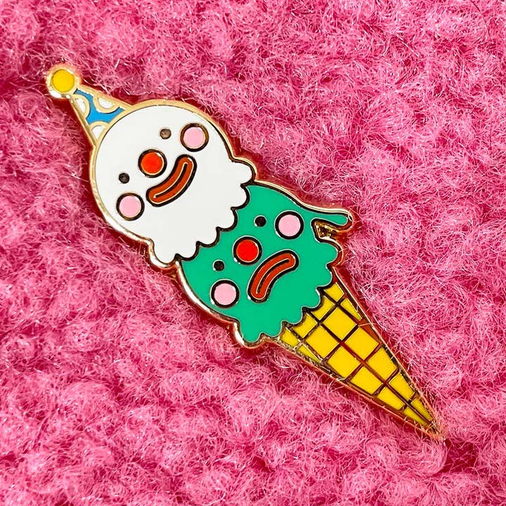 Happy Sad Ice Cream Enamel Pin | Clowncore Dessert | Foodie for wholesale by Kidnichols