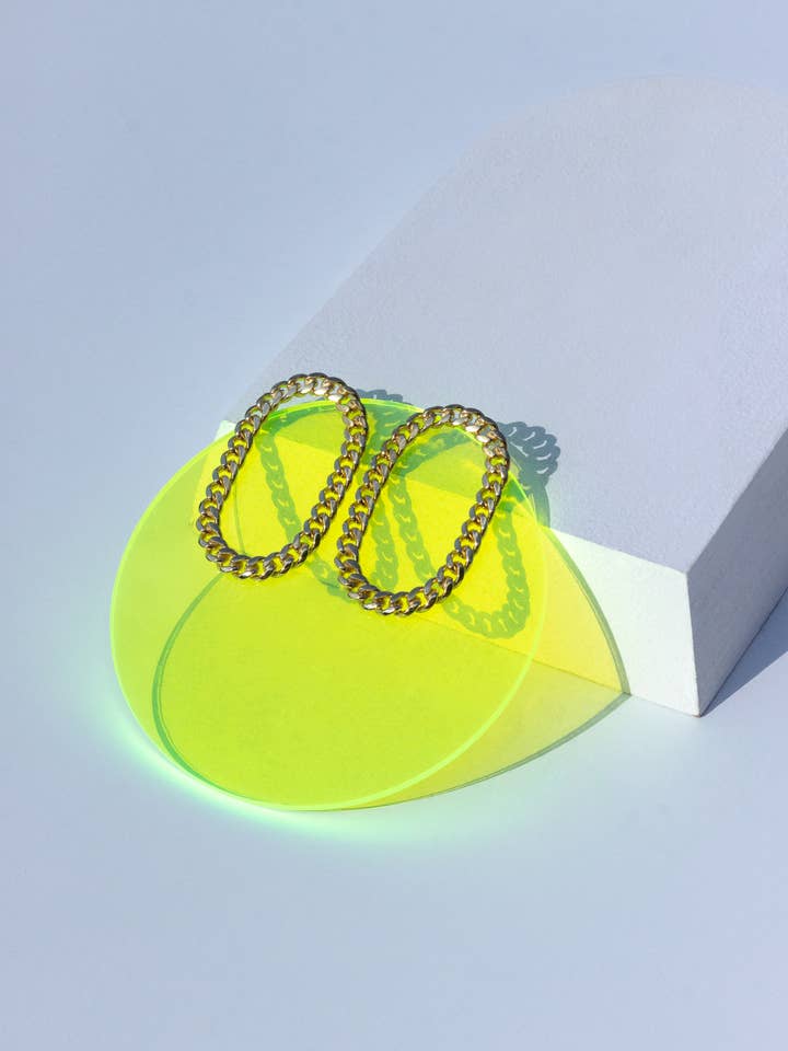 Gold Big Daddy Link Earrings for wholesale by MOMO metals