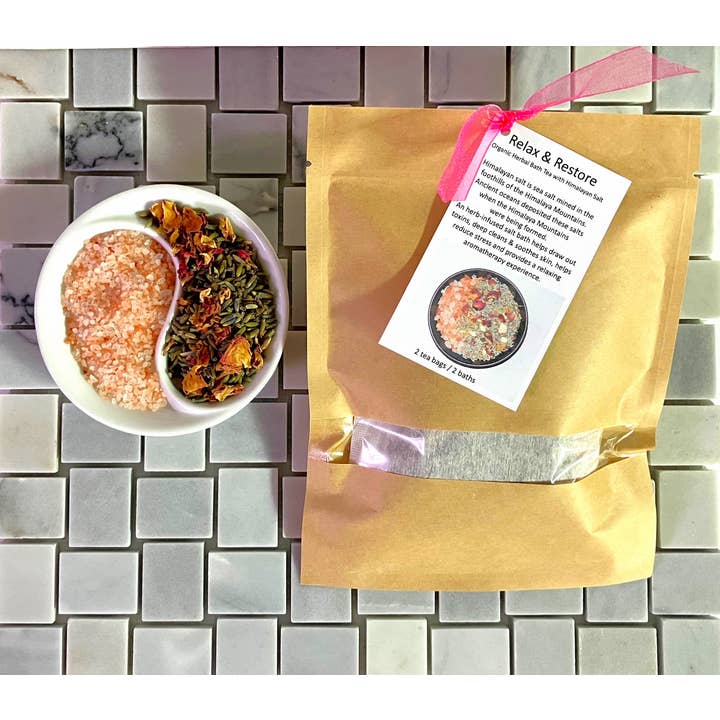Deep Breath Designs, LLC - Wholesale Bath Soak/Milk - BATH TEA Relax & Restore Organic Herbal with Himalayan Salt1