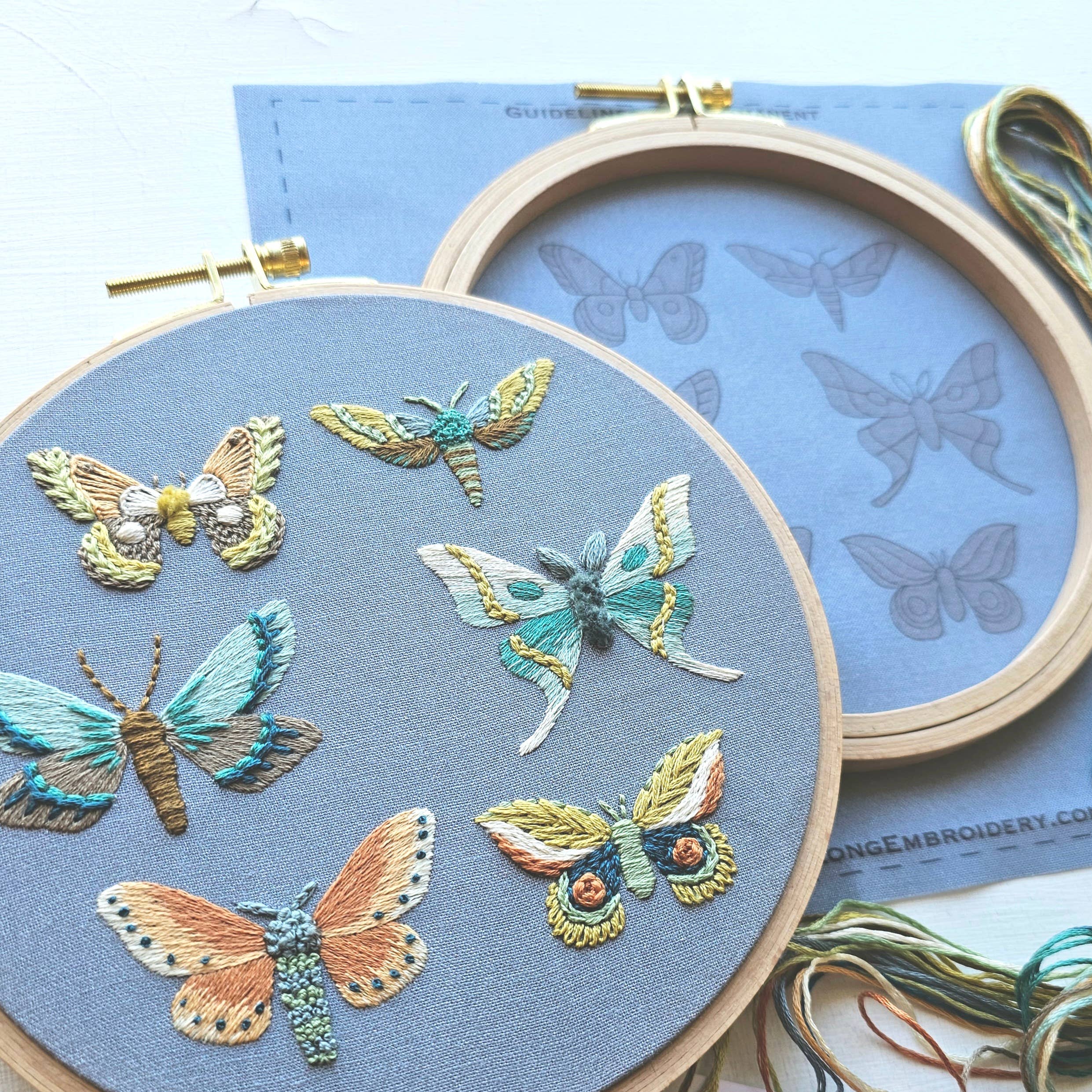 Jessica Long Embroidery - Wholesale Embroidery/Cross Stitch Supplies - Moth Sampler Embroidery Kit5
