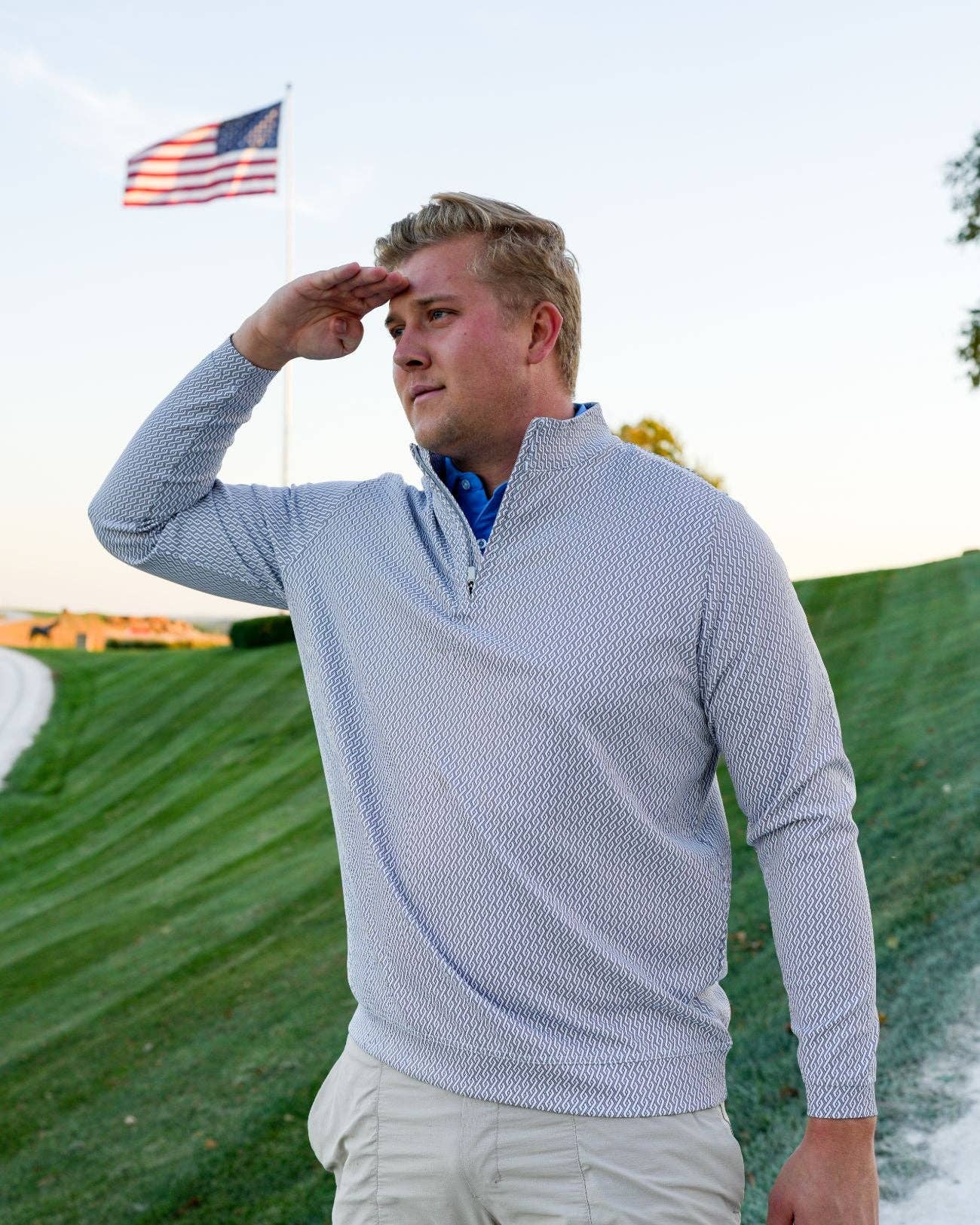 USA Palm - Wholesale Sweatshirt - Unisex - Cloud 1/4 Zip121