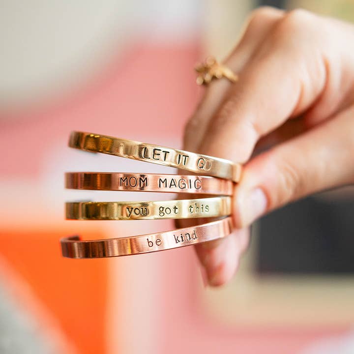 Bella Vita Jewelry - Wholesale Cuff Bracelet - Hand Stamped Mantra Cuff Bracelet | Copper Cuff