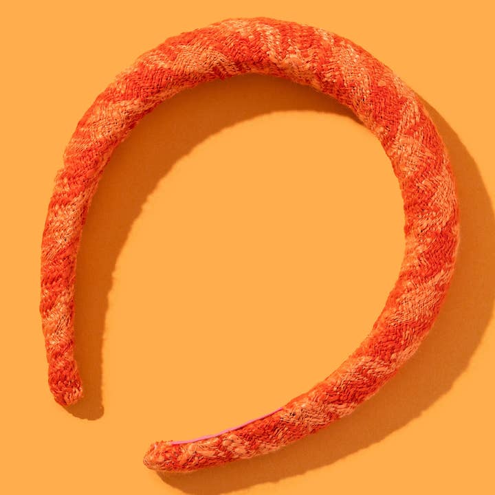 *ON SALE* Padded Headband - Tweed - Orange Weave - Hadley for wholesale by Taylor Elliott Designs