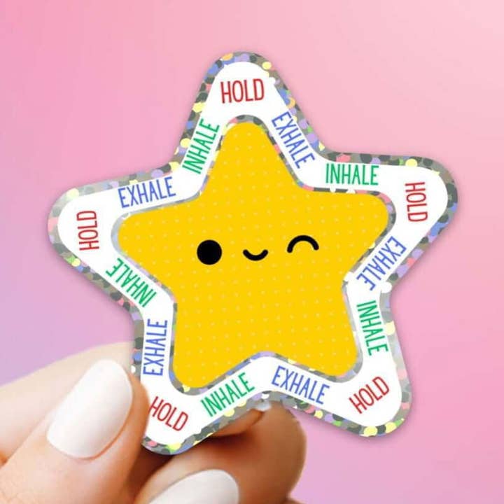 Mental Health Breathing Star Sticker - Calming and Emotional Regulation Tools for wholesale by Bookish Queen