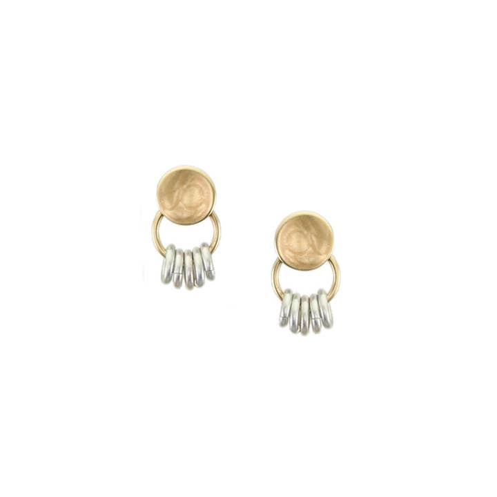 Marjorie Baer - Wholesale Dangle Earrings - Extra Small Disc with Accent Rings Post Earrings0