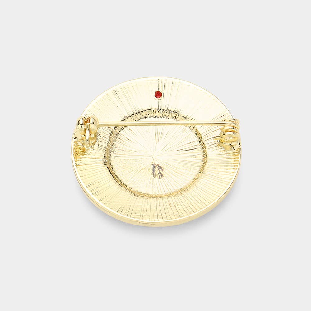 Sensibling Corp. - Wholesale Brooch - Enamel Texas Map Round Pin Brooch2